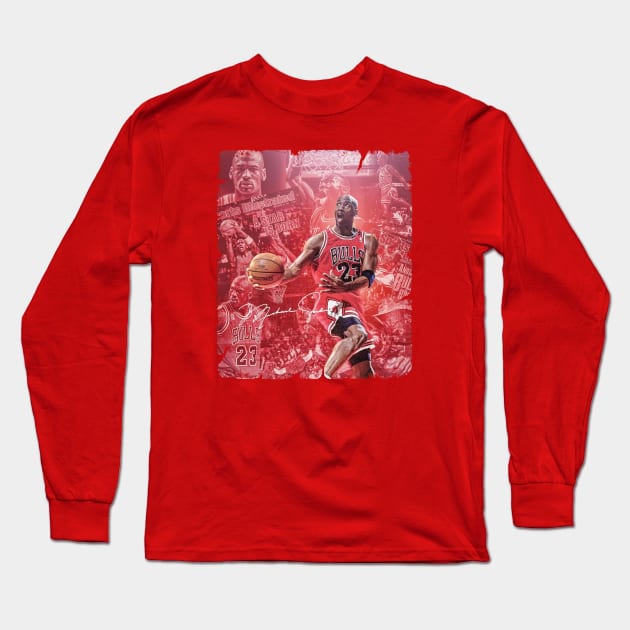 BASKETBALLART - JORDAN HISTORY Long Sleeve T-Shirt by JORDAN-ART23